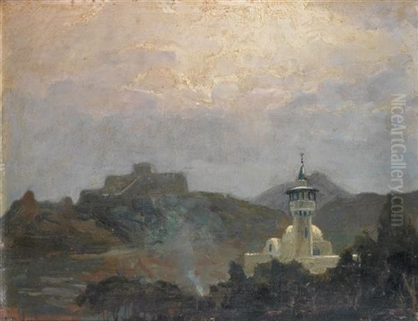 Minaret En Tunisie by Auguste Delacroix