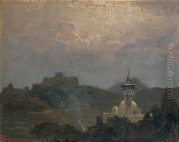 Vue De Sidi-bou-said Oil Painting by Auguste Delacroix