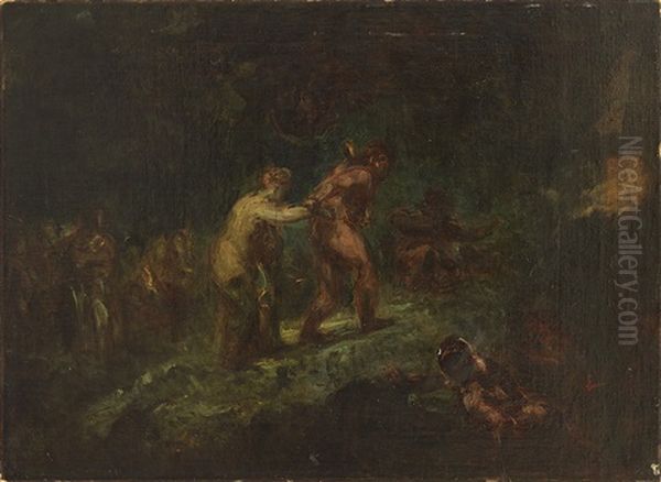 Study For Orpheus And Eurydice Oil Painting by Eugene Delacroix