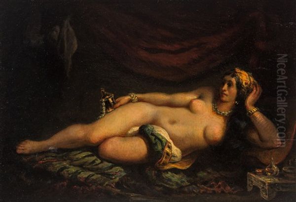 Odalisque Oil Painting by Eugene Delacroix