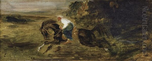 Cavalier Turc Au Galop Oil Painting by Eugene Delacroix