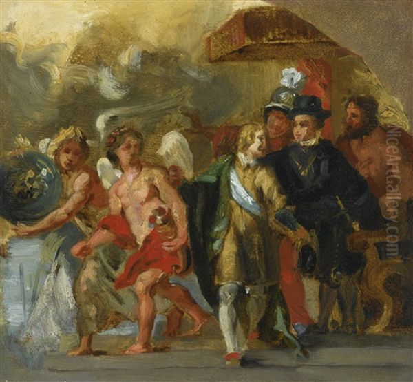 The Stage Of Archduchess Isabella (after Rubens) Oil Painting by Eugene Delacroix