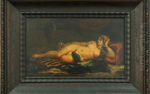 An Odalisque Oil Painting by Eugene Delacroix