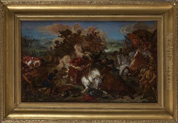 La Defaite Des Croises A Nicopolis En 1396 Oil Painting by Eugene Delacroix