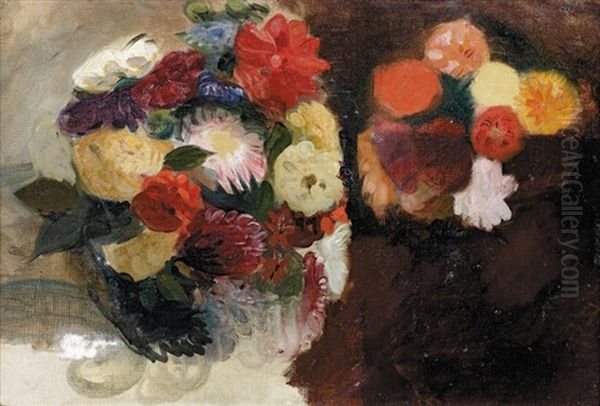 Etude De Fleurs (study) by Eugene Delacroix