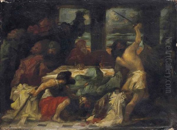 Le Meurtre D'agamemnon Oil Painting by Eugene Delacroix