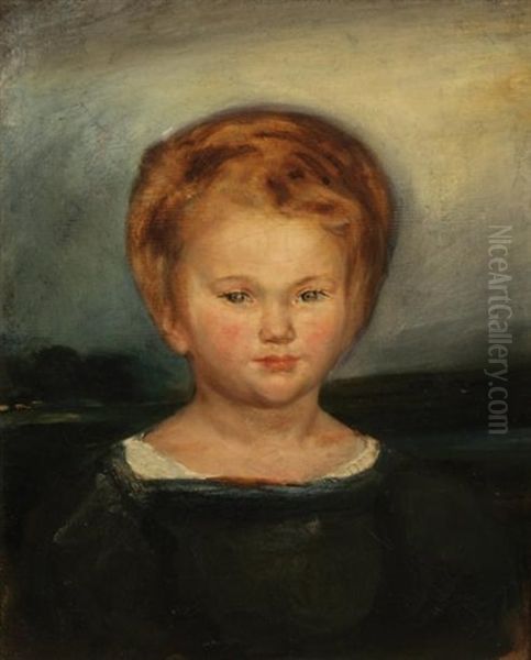 Portrait D'anne-claire Pierret Oil Painting by Eugene Delacroix