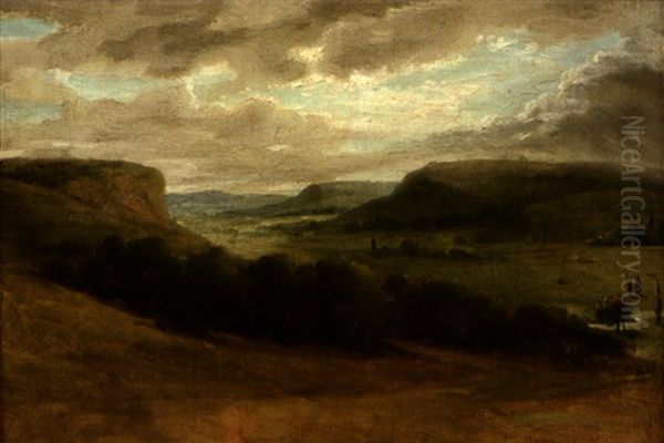 Paysage, Vue De La Vallee De La Loire Oil Painting by Eugene Delacroix