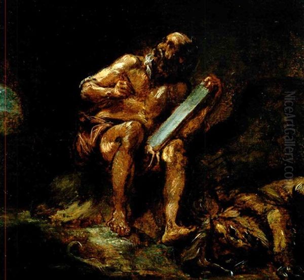 Saint Jerome Oil Painting by Eugene Delacroix