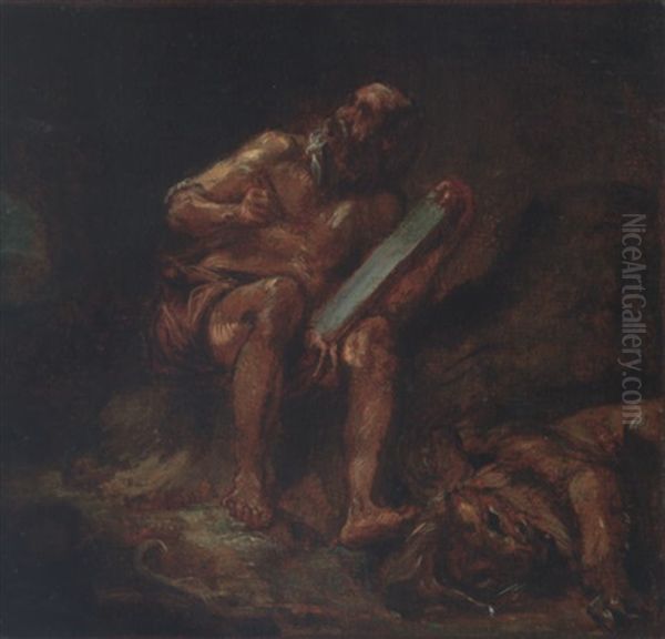 Saint Jerome Oil Painting by Eugene Delacroix