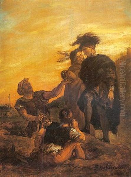 Hamlet Et Horatio Au Cimetiere Oil Painting by Eugene Delacroix