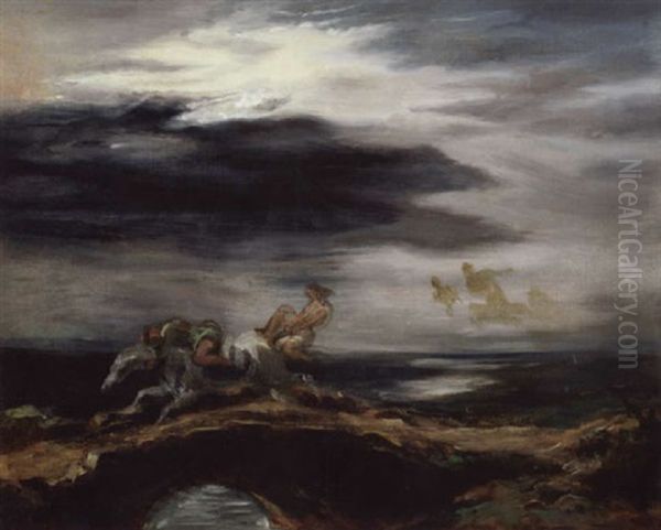 Tam O'shanter Von Hexen Verfolgt Oil Painting by Eugene Delacroix