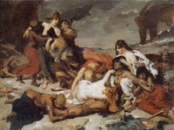 Nach Der Schlacht Oil Painting by Eugene Delacroix