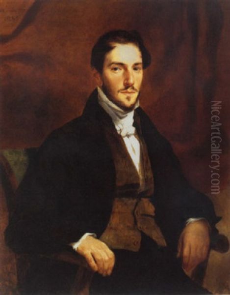 Portrait  Of Felix Guillemardet Oil Painting by Eugene Delacroix