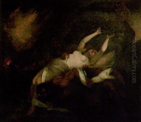 Eurydike Tas Tillbaka Till Underjorden Oil Painting by Eugene Delacroix