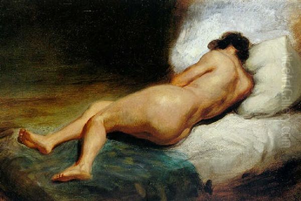 Reclining Nude Oil Painting by Eugene Delacroix