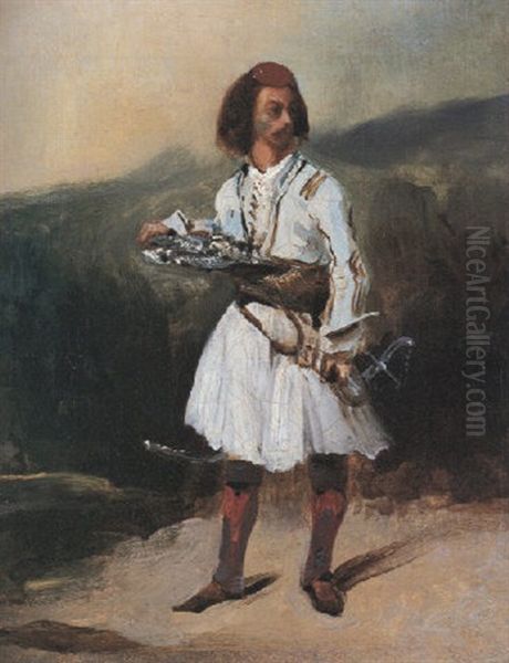 Officier Grec Oil Painting by Eugene Delacroix