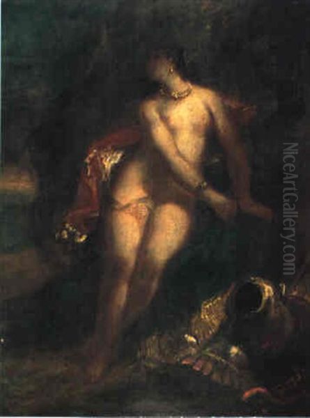 Ariadne Abandoned Oil Painting by Eugene Delacroix