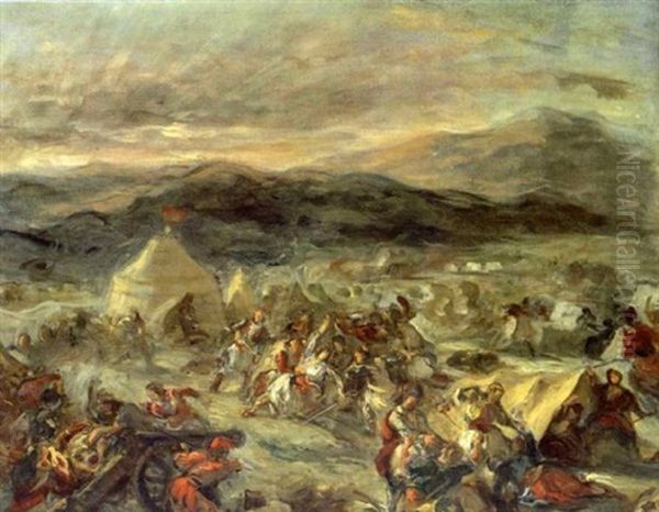 Botzaris Oil Painting by Eugene Delacroix