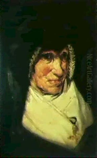 Tete D'une Vielle Femme (mme Bornot) Oil Painting by Eugene Delacroix