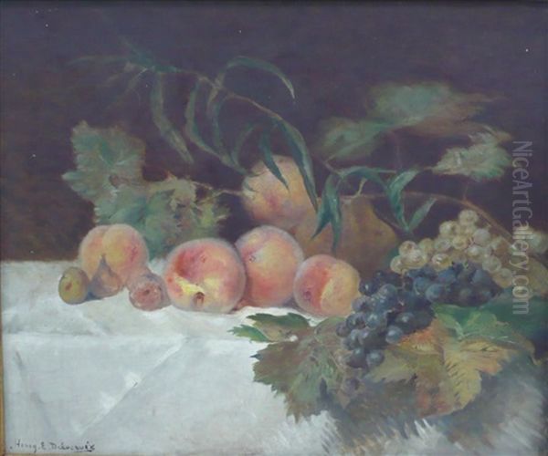 Nature Morte Aux Peches Et Raisins Oil Painting by Henry Eugene Delacroix