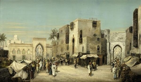 At The Bazaar Oil Painting by Henry Eugene Delacroix