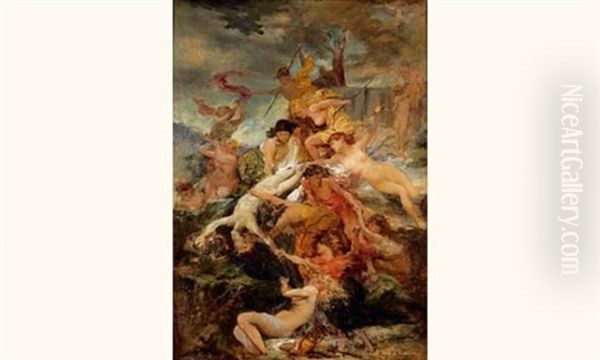 La Decadence De La Musique Oil Painting by Henry Eugene Delacroix