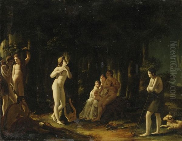 Mythologische Szene Oil Painting by Pierre-Maximilien Delafontaine