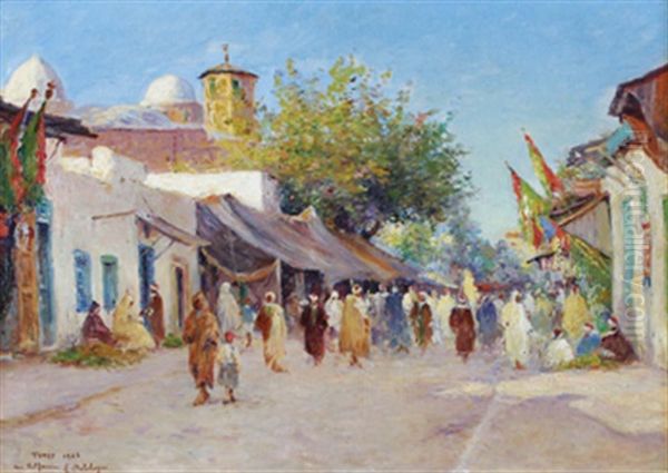 Halfaouine Oil Painting by Alexis Auguste Delahogue