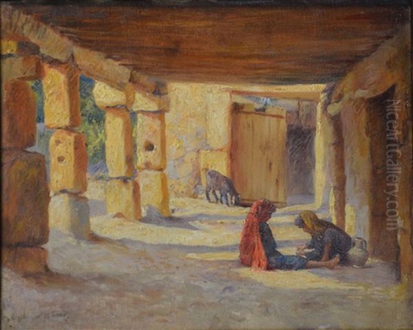 Maison A Djara Oil Painting by Alexis Auguste Delahogue