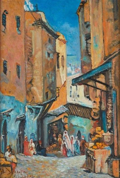 La Casbah Oil Painting by Alexis Auguste Delahogue