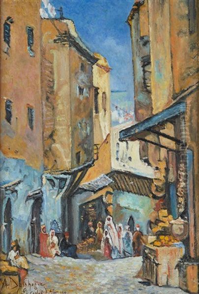 La Casbah Oil Painting by Alexis Auguste Delahogue