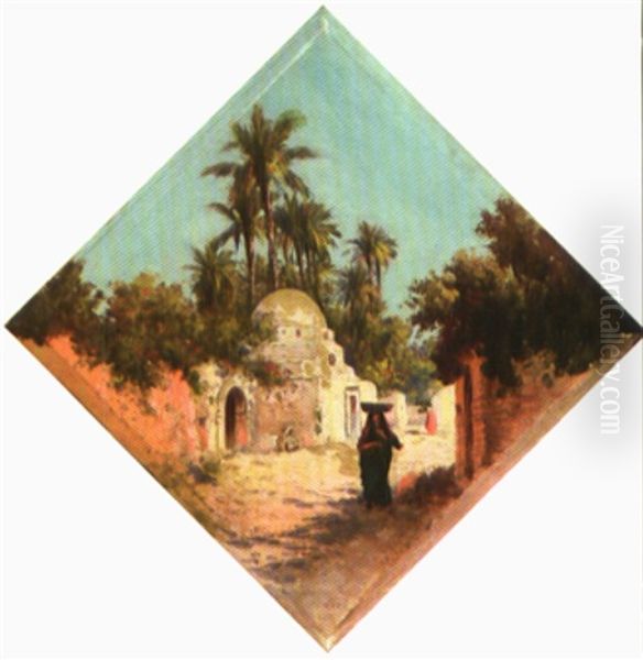 Vieux Biskra Oil Painting by Alexis Auguste Delahogue