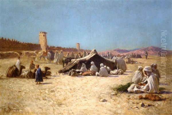 Figuig, Maroc Oil Painting by Alexis Auguste Delahogue