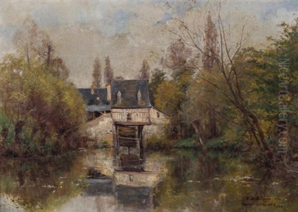 Moulin En Muide Enzo Oil Painting by Eugene Jules Delahogue