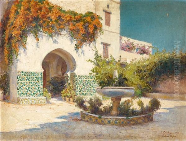 Chateau D'hydra Oil Painting by Eugene Jules Delahogue