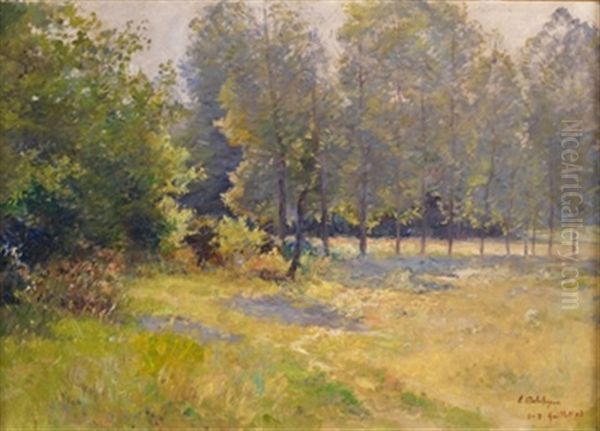 Paisaje Arbolado Oil Painting by Eugene Jules Delahogue