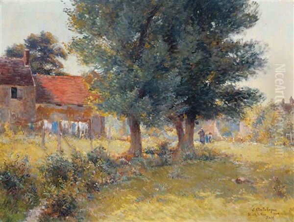 Les Petits Jardiniers Oil Painting by Eugene Jules Delahogue