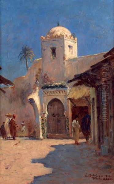 Tetouan Maroc Oil Painting by Eugene Jules Delahogue