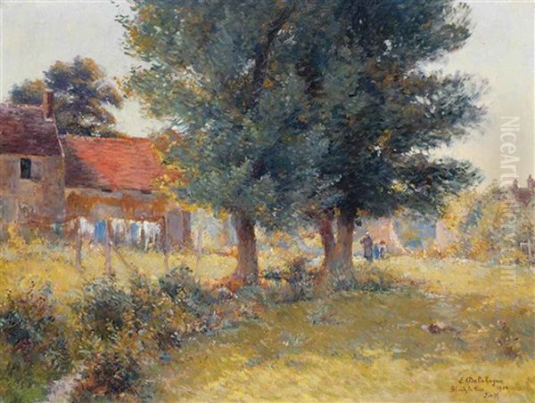 Les Petits Jardiniers Oil Painting by Eugene Jules Delahogue