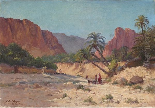 L'oued A El Kantara, Algerie Oil Painting by Eugene Jules Delahogue