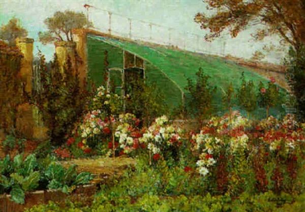 The Greenhouse Oil Painting by Eugene Jules Delahogue