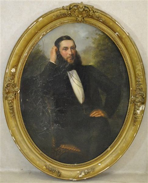 Portrait De Paul Van Brabant Oil Painting by Charles Joseph Ernest Delalleau