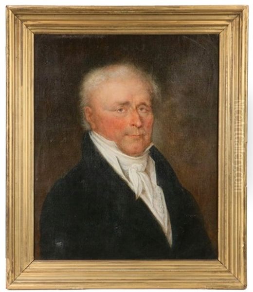 Portrait Of A White-haired Gent With Ruddy Complexion Oil Painting by Jean Marie Delaperche