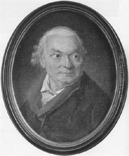 Portrait D'homme En Buste A La Veste Verte by Nicolas Benjamin Delapierre