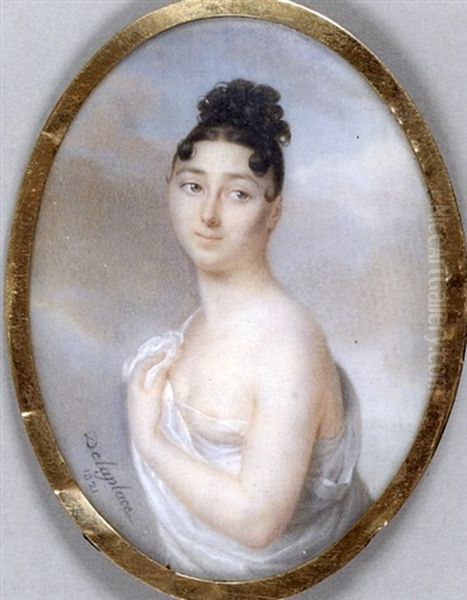 Portrait De Jeune Femme Sortant Du Bain Oil Painting by Jacques Delaplace