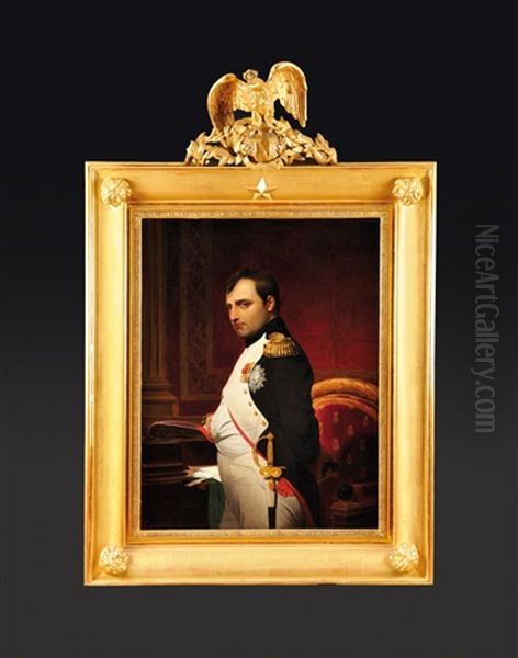 L'empereur Napoleon Ier Dans Son Cabinet De Travail En 1807 Oil Painting by Paul Delaroche