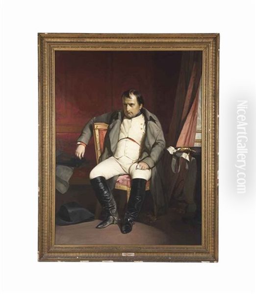 Portrait De Napoleon Ier A Fontainebleau, 31 Mars Oil Painting by Paul Delaroche