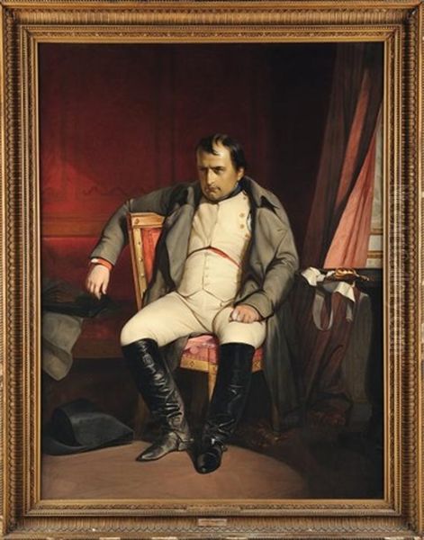 Napoleon Ier A Fontainebleau Le 31 Mars 1814 Oil Painting by Paul Delaroche