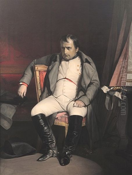 Napoleon At Fontainebleu Oil Painting by Paul Delaroche